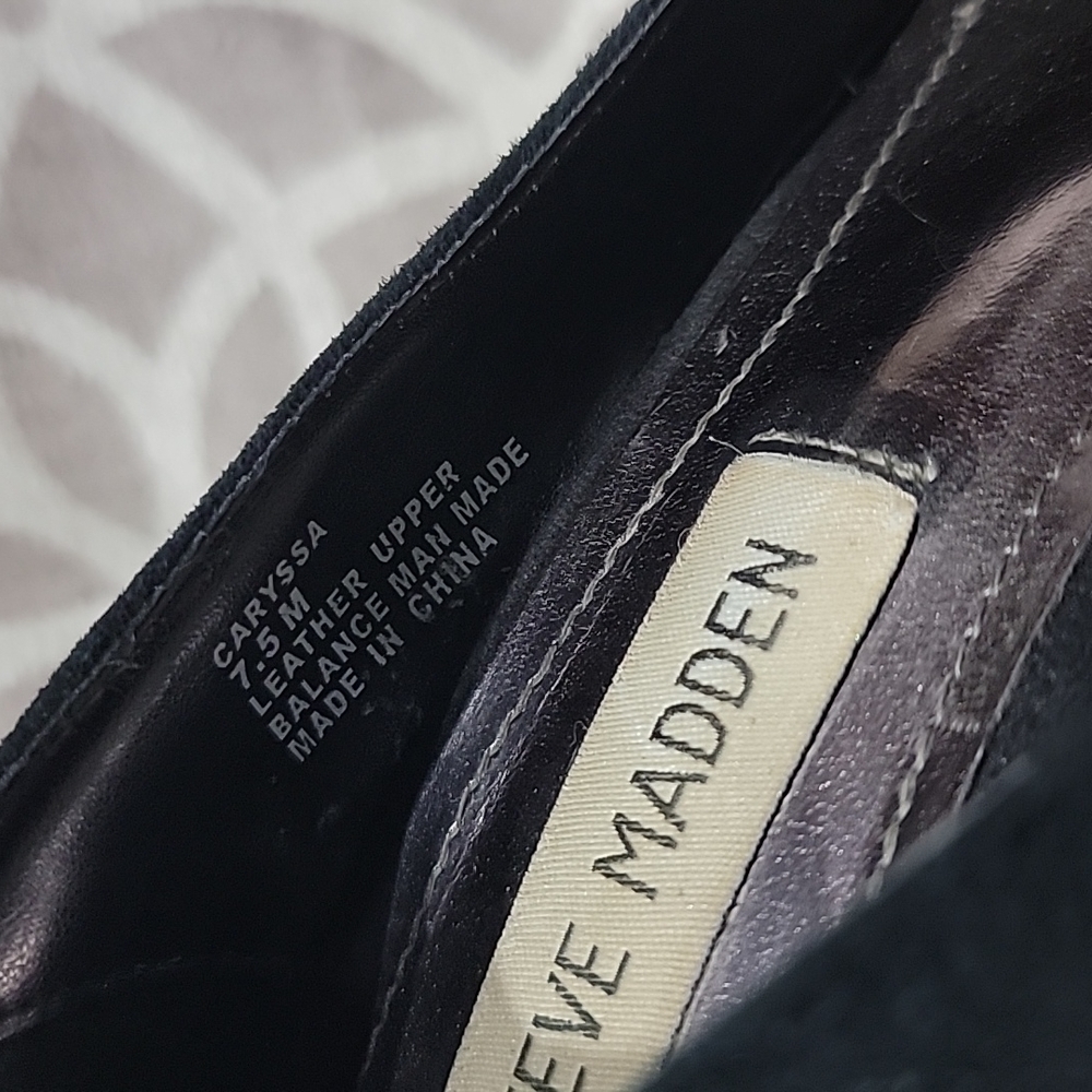 Steve Madden Whimsigoth leather Upper Caryssa Black Suede  Shoes 7.5 - Picture 9 of 10